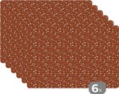 Placemat - Placemats kunststof - Patroon - Terazzo - Structuur - 45x30 cm - 6 stuks - Hittebestendig - Anti-Slip - Onderlegger - Afneembaar