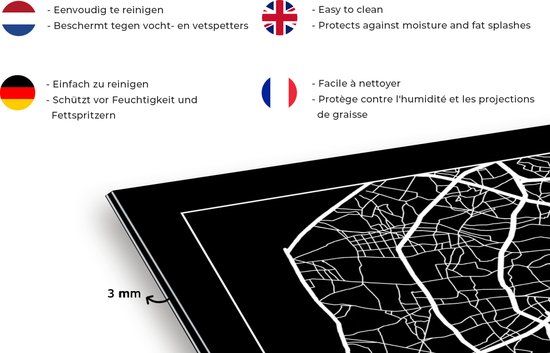 Spatscherm keuken 100x65 cm - Kookplaat achterwand Kaart - Tokio - Stadskaart - Plattegrond - Tokyo - Muurbeschermer - Spatwand fornuis - Hoogwaardig aluminium