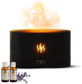 Boostiv Aroma Diffuser - Luchtbevochtiger - Aromatherapie - Vlam effect - Geurverspreider - Met lavendel olie