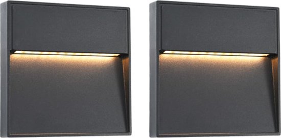 vidaXL LED-buitenwandlampen 2 st 3 W vierkant zwart | bol.com