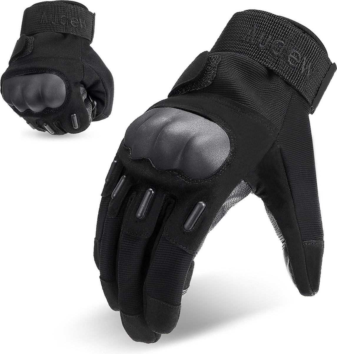 Motorhandschoenen - met Knokkelbescherming - Touchscreen - Bescherming - Zwart - Voor wandelen, fietsen, werken - L