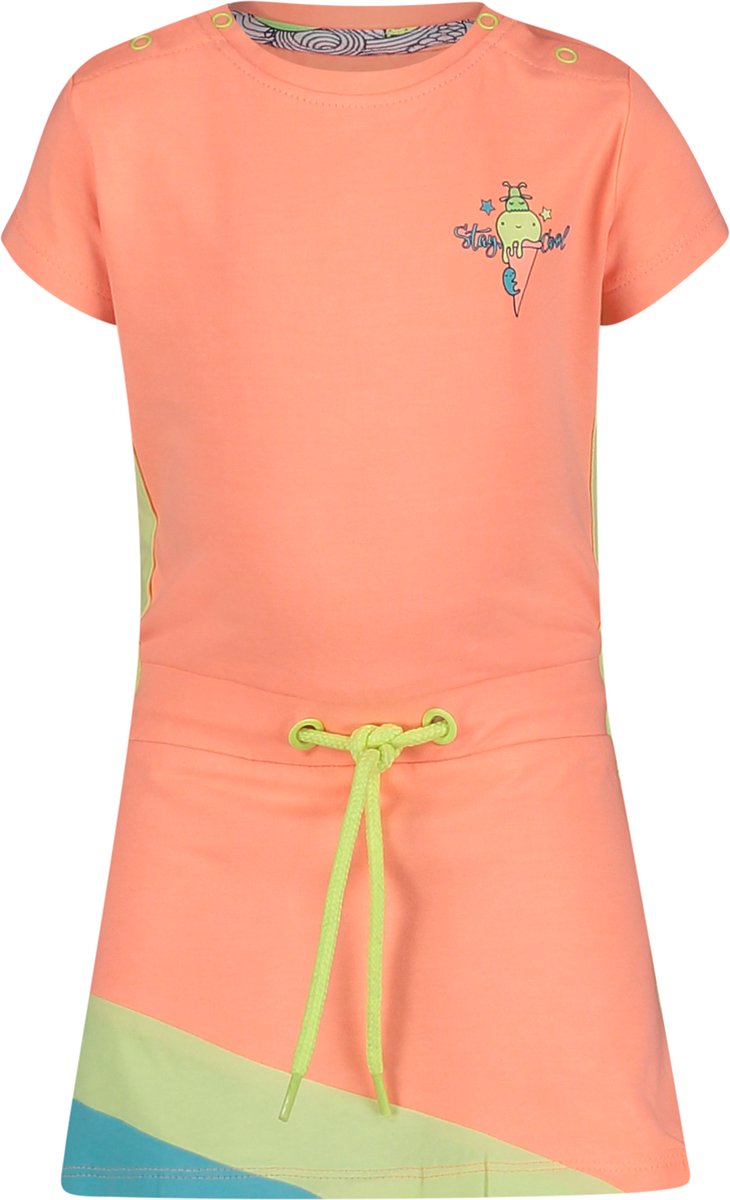 4PRESIDENT Meisjes jurk - Neon Bright Coral - Maat 80 - Meisjes jurken
