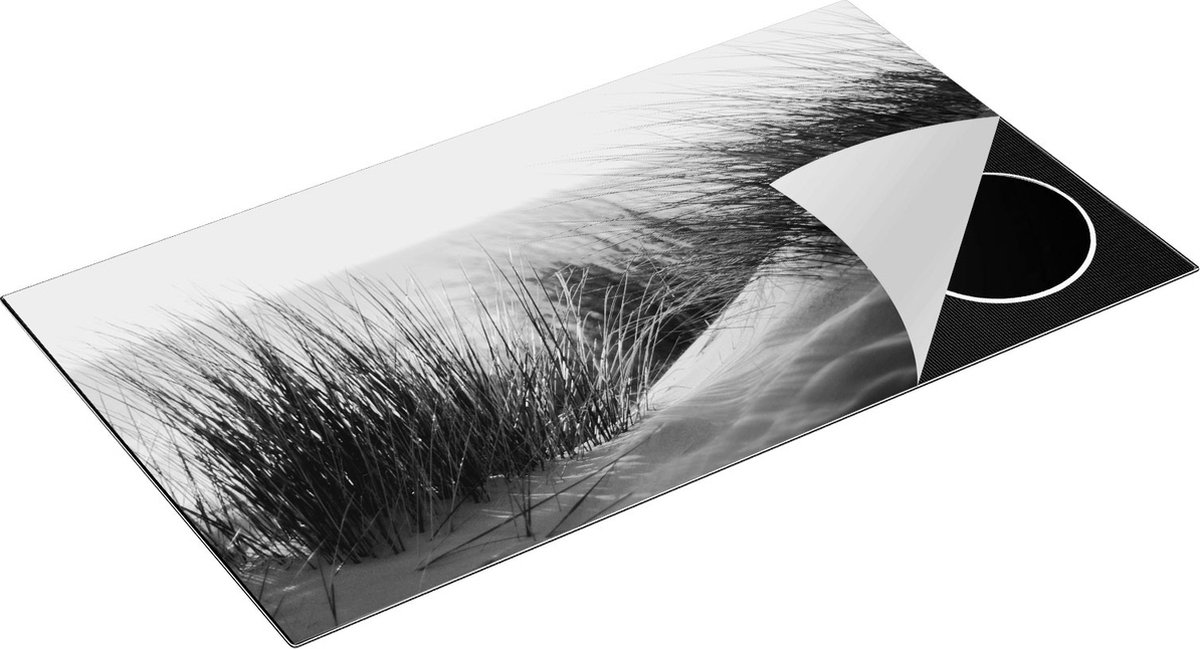 Chefcare Inductie Beschermer Strand en Duinen - Zwart Wit - 95x50 cm - Afdekplaat Inductie - Kookplaat Beschermer - Inductie Mat