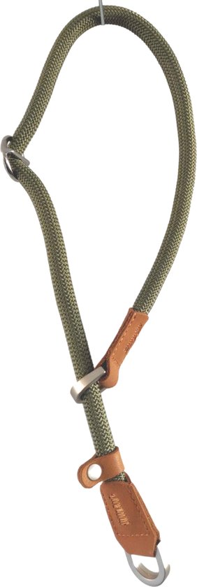 Leashr Hondenhalsband - Halsband met Dubbele Stop - Half Slip - Kaki - L - 1 CM x 55 CM