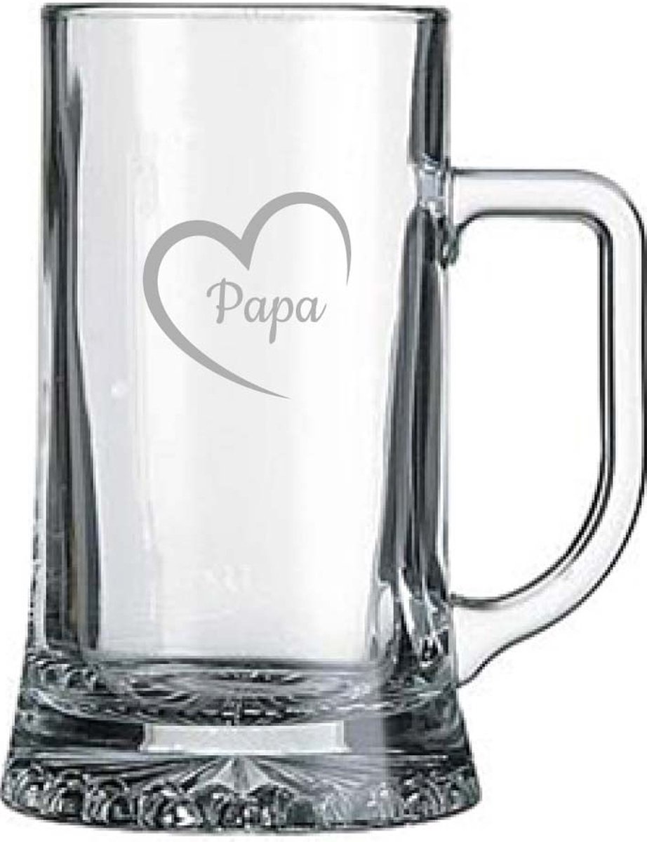 Gegraveerde bierpul 50cl Papa met hartje