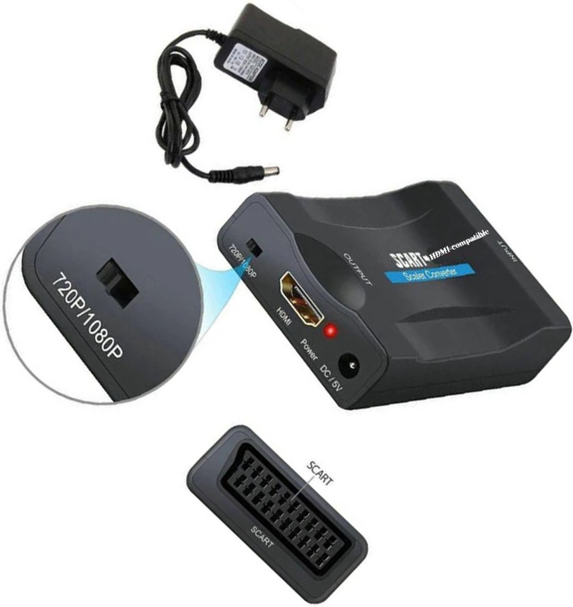 Scart naar HDMI Converter Scart Converter 1080p Scart to HDMI Omvormer Kabel