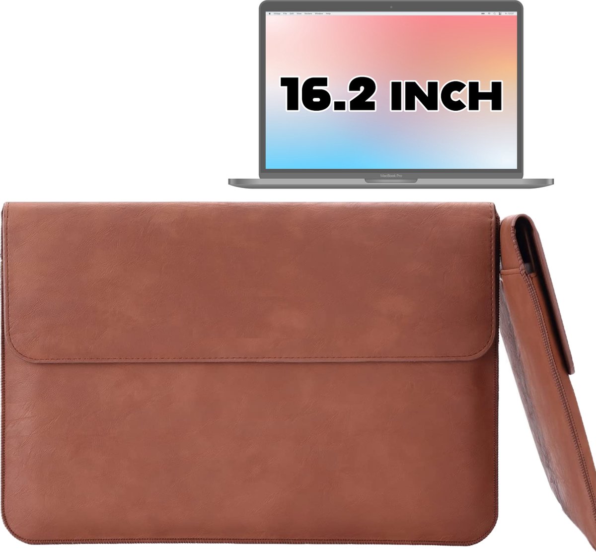 Macbook Pro 16.2 Inch Case Cover Sleeve - Laptoptas met Standaard en Opbergvak voor 16.2 Inch - Laptophoes voor Macbook Pro 16 Inch (2021)