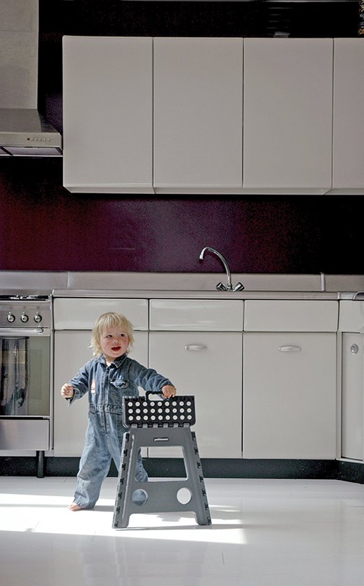 PUHLMANN - Tabouret pliable JAMES XL GY, Tabouret pliable xl / plastique / gris / noir