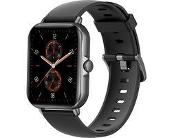 Belesy® LIBRE - Smartwatch Heren – Smartwatch Dames - Horloge – Stappenteller – Calorieën - Hartslag – Sporten - Je eigen foto als wijzerplaat - Kleurenscherm - Full Touch - Silicone – Zwart - Moederdag
