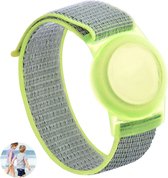 Premium Armband geschikt voor Apple AirTag voor Kinderen met Klittenband Sluiting Geel | AirTag-sleutelhanger Hoesje Kind | Polsband GPS Horloge Kind | Tracker Houder Armband | Trackers Band | Kinder Horloge | Peuter | GPS Senioren