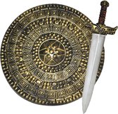 Romeinse ridder/Gladiator krijger verkleed accessoires wapens set zwaard 74 cm/Schild 45 cm voor volwassenen