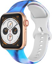 Strap-it Siliconen band met print - Geschikt voor Apple Watch bandje - Series 1/2/3/4/5/6/7/8/9/SE/Ultra (2) - Aurora - Bandje siliconen met print - iWatch bandje voor maat: 42 mm 44 mm 45 mm 49 mm