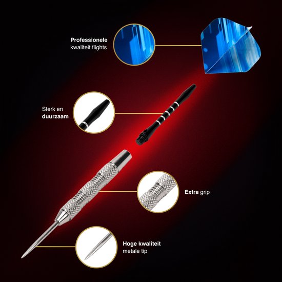 D Thrownd Dartpijlen 24 gram Darts set extra Dart flights en Shafts Inclusief...