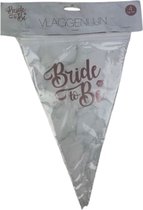 Bride To Be Vlaggenlijn - 4 Meter - Wit - Bruidspaar - Bride - Man - Vrouw - Trouwen - Decoratie - Slinger - Vrijgezellenfeest - Bachelorette