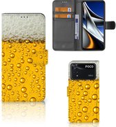 Telefoonhoesje Xiaomi Poco X4 Pro 5G Flip Cover Valentijn Cadeautje hem Bier