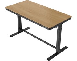Elektrisch zit-sta bureau - 140x70cm - onderstel zwart - blad eiken - sta bureau - verstelbaar bureau