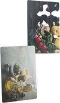 Placemats dubbelzijdig ' Eten / Olijfolie ' opdruk - Set van 4 - Multicolor - 44 x 29 cm - Placemat - Eten - Kunststof