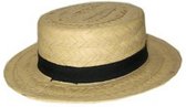 4x stuks lou Bandy gondoliers verkleed hoedjes  - Stro/riet hoedjes voor volwassenen