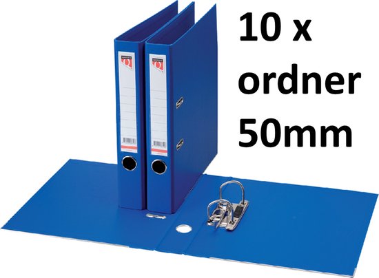 10 x Ordner Quantore - A4 - 50mm breed - PP kunststof - blauw