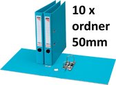 10 x Ordner Quantore - A4 - 50mm breed - PP kunststof - turquoise