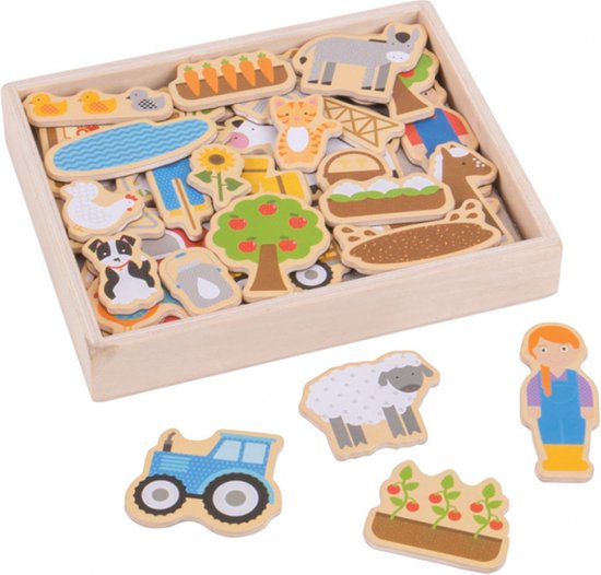 Houten Boerderij Magneetset - 35 Delig - Educatief Speelgoed 3+ van Bigjigs — afbeelding 5