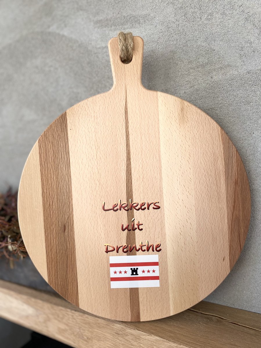 Creaties van Hier - serveerplank - Lekkers uit Drenthe - 30 cm - hout