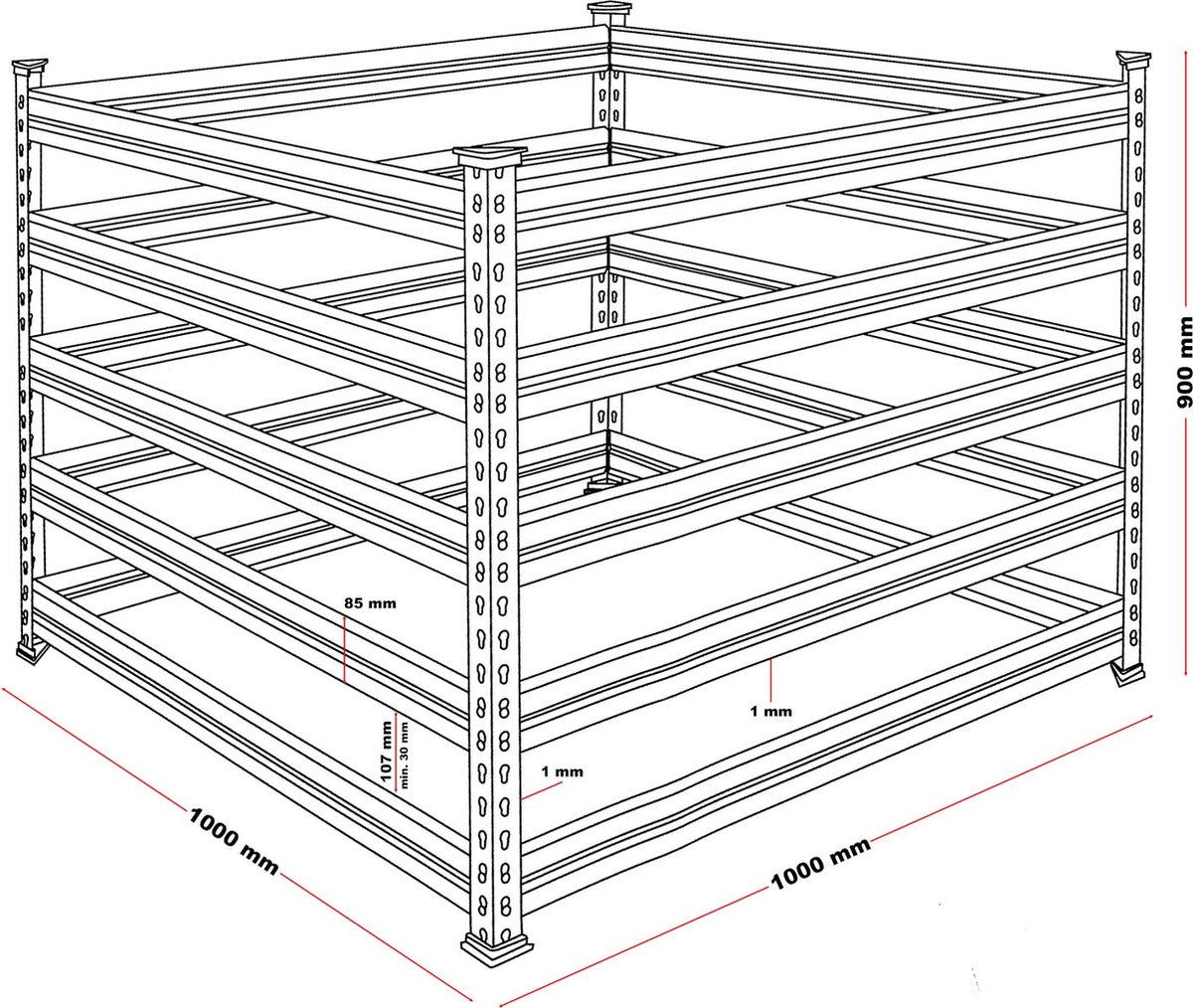 vidaXL Tuincompostbak - Hout - 120 x 120 x 70 cm - Rotbestendig - Groen geïmpregneerd