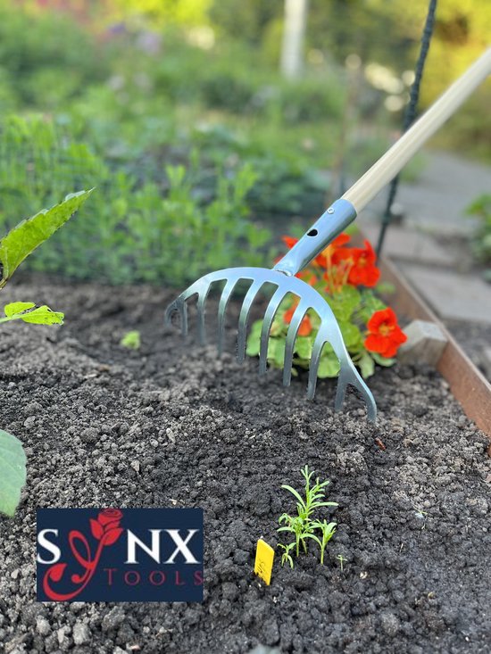 Synx Tools Rozenhark metaal Hark - Harken/ Gazonhark - Bladhark - Bodembewerkers - Hark Incl. steel 150cm van Synx Tools — afbeelding 4