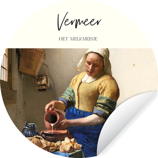 Wallpaper Circle - Melkmeisje - Johannes Vermeer - Art - 50x50 cm - Wall Circle