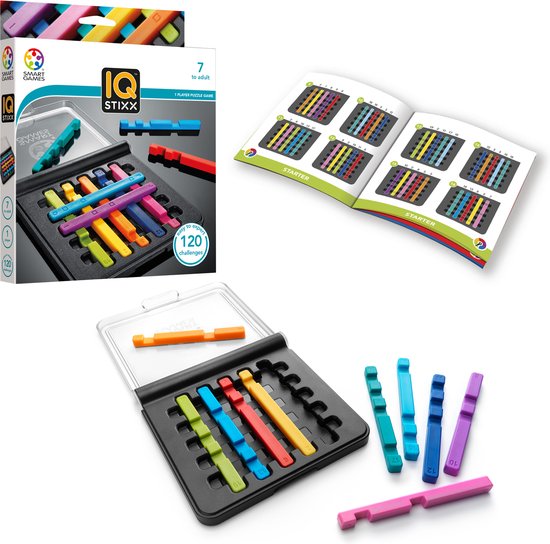SmartGames - IQ Stixx - 120 opdrachten - puzzelspel voor kinderen én volwassenen