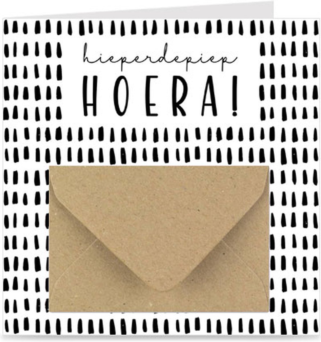 Kaart met cadeau envelopje / Verjaardagskaart / Wenskaart | HIEPERDEPIEP HOERA | voor geld of cadeaukaart