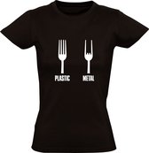 Plastic Metal Dames T-shirt | Rock | Muziek | Heavy Metal | Hardrock | cadeau | kado  | shirt