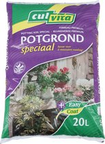 Culvita - Potgrond speciaal met 6 maanden voeding 20 liter - Premium grond voor kamerplanten & buitenplanten - inclusief EasyCoat plantenvoeding