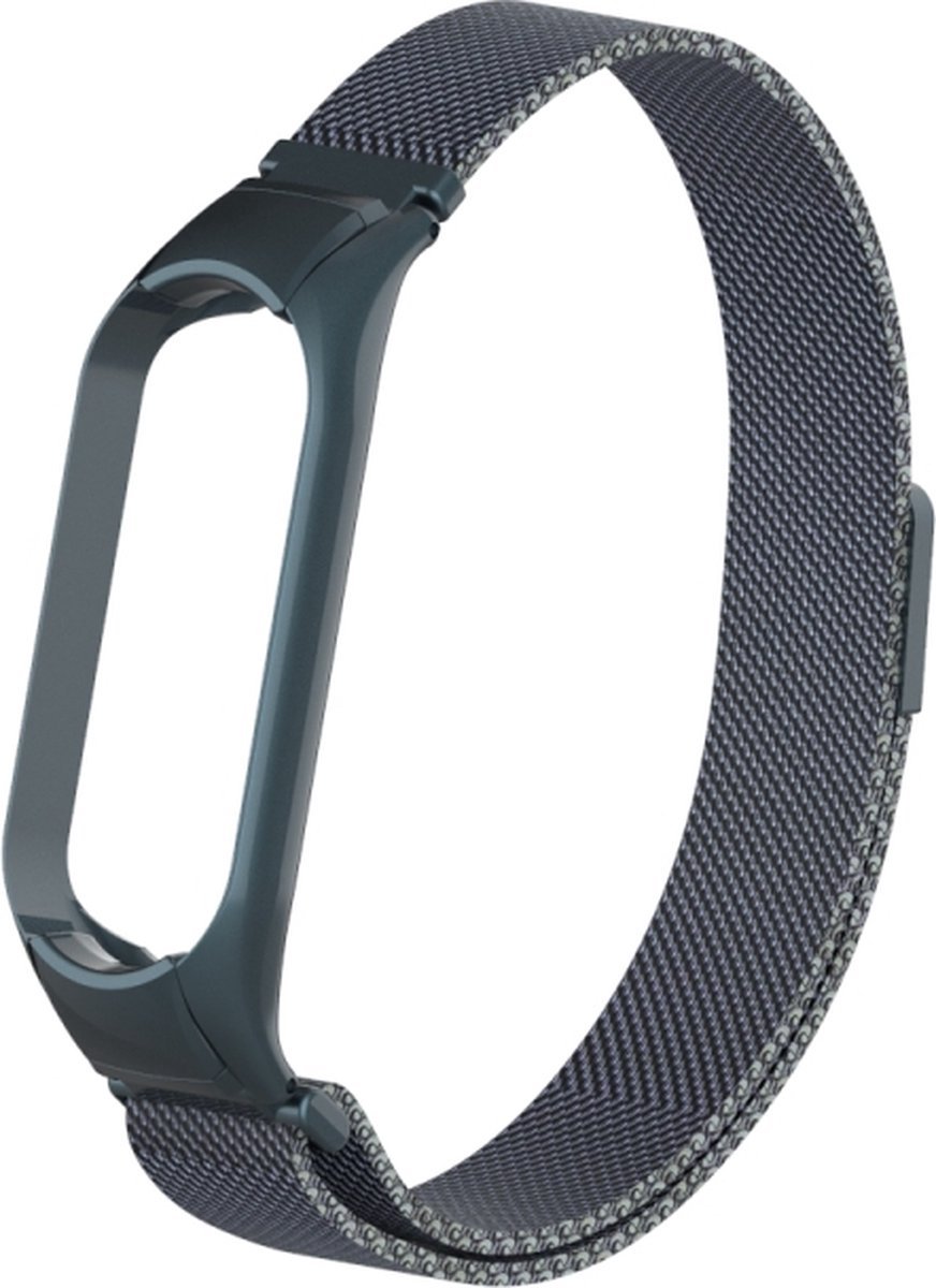 Milanees bandje - donkergrijs, geschikt voor Xiaomi Mi Band 5 & Mi Band 6