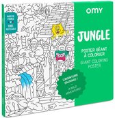 OMY - Kleur poster Jungle - Giant coloring poster Jungle - voor jong en oud - 100 x 70 cm