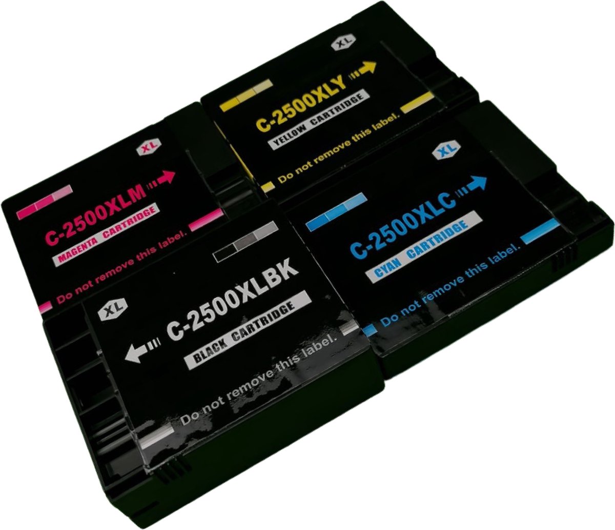 Inktplace Huismerk PGI-2500XL Inkt cartridge Multipack Black / Zwart / Cyan / Blauw / Magneta / Rood / Yellow / Geel geschikt voor Canon