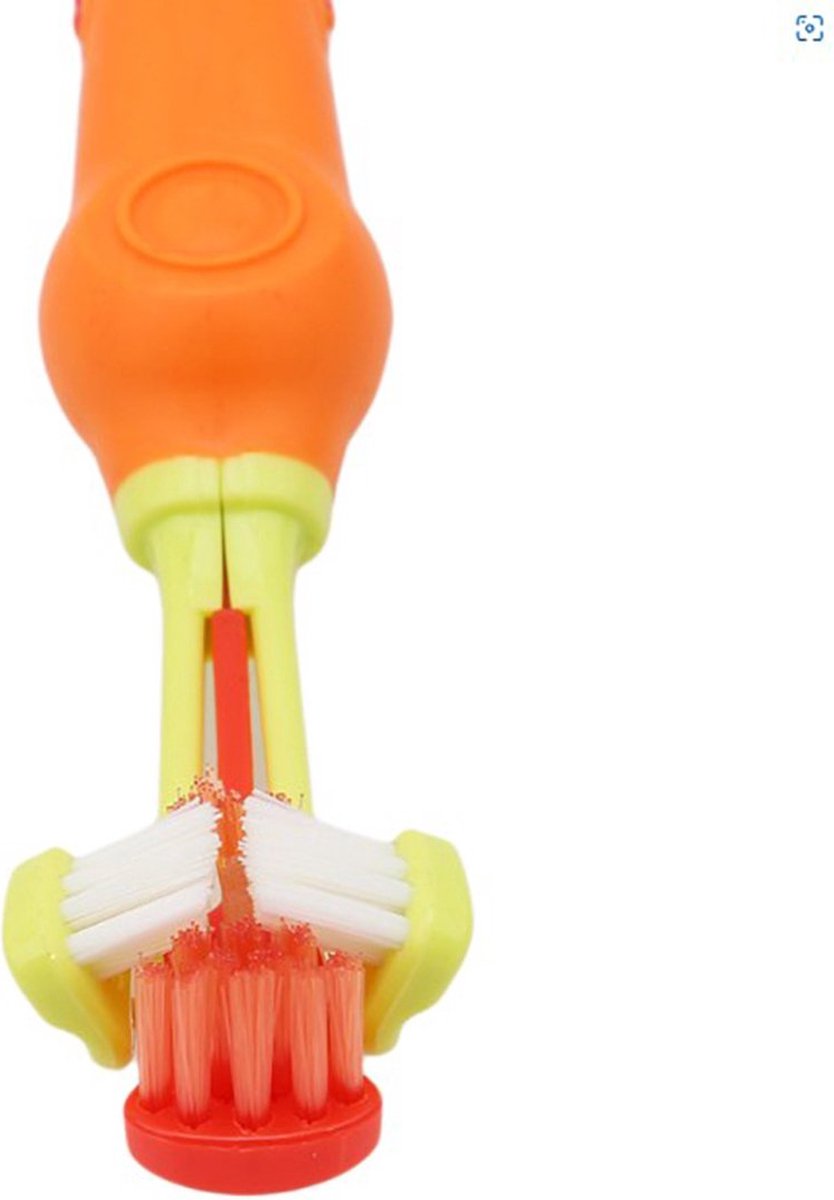 Flexigood - tandenborstel voor honden - 3-voudige kop - oranje