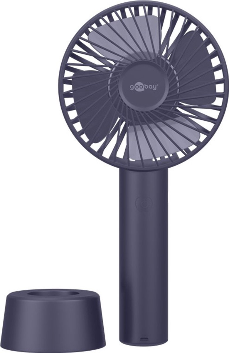 Handventilator - Ø10 cm - USB - Met voetstuk - 4 standen - Incl. oplaadkabel & polsbandje - Oplaadbare ventilator - kleine tafelventilator