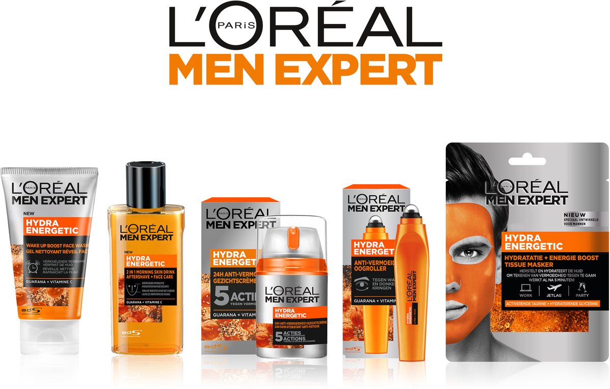 L’Oréal Paris Men Expert Hydra Energetic Gezichtsreiniger - 3 x 100 ml - Voordeelverpakking - Geeft je huid een energieboost thumbnail 3