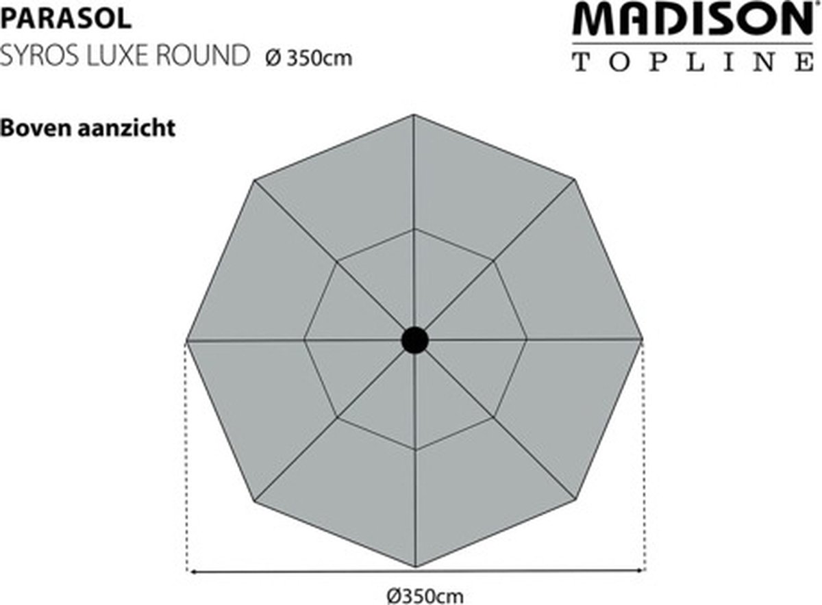 Madison - Parasol Syros - Rond - 350cm - Groen – foto 4