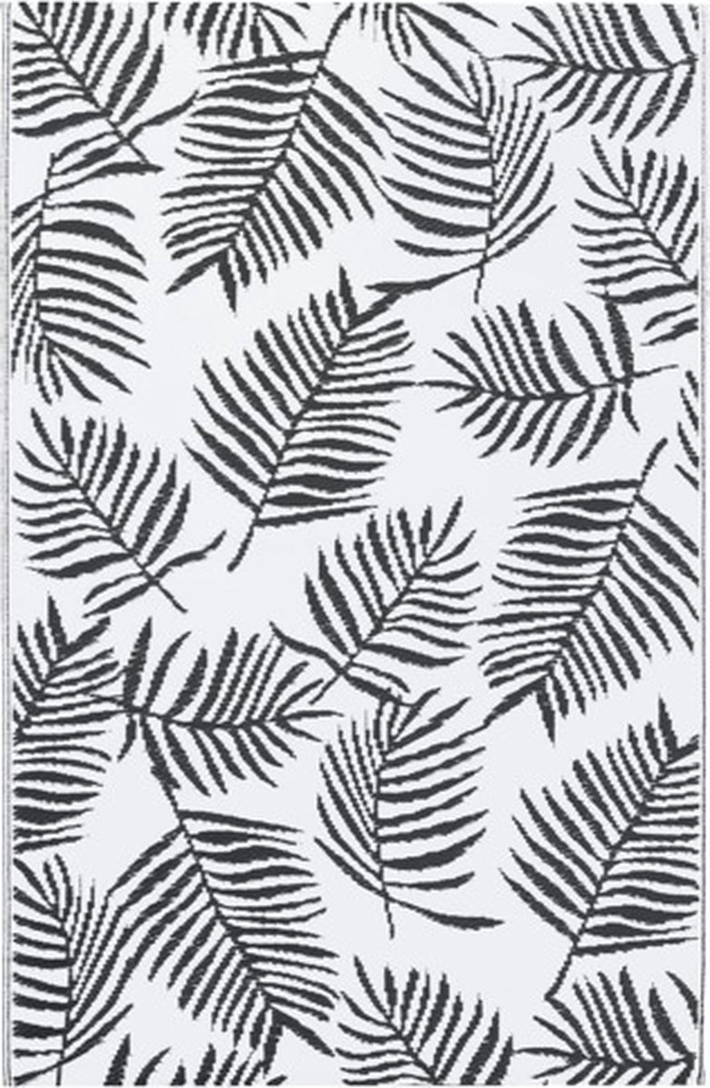 vidaXL - Buitenkleed - ARAKIL - 190x290 - cm - PP - wit - en - zwart