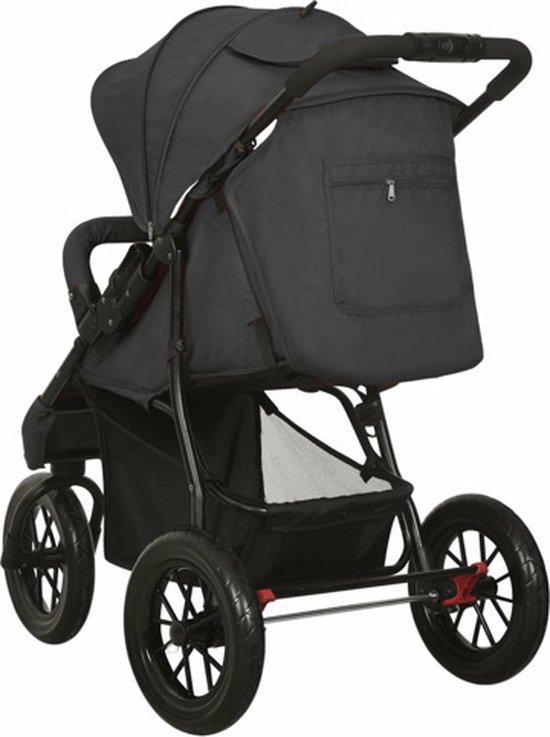 vidaXL - Kinderwagen - staal - antracietkleurig van Vidaxl — afbeelding 3