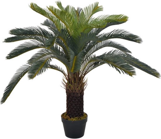 vidaXL - Kunstplant - met - pot - cycaspalm - 90 - cm - groen