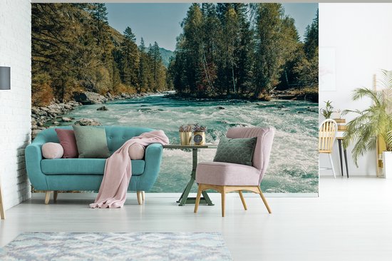 Papier peint photo en vinyle - L'eau bleu clair d'une rivière en Russie largeur 525 cm x hauteur 350 cm - Tirage photo sur papier peint (disponible en 7 tailles)