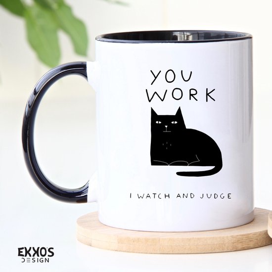 Mug humour Chat noir avec citation (6 couleurs différentes)