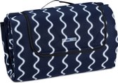 Relaxdays picknickkleed - 200 x 300 cm - picknickdeken - geïsoleerd - golvend - blauw-wit
