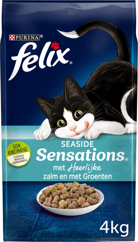 Felix Seaside Sensations - Kattenvoer Droogvoer - Zalm, Koolvis & Groenten - 4 kg