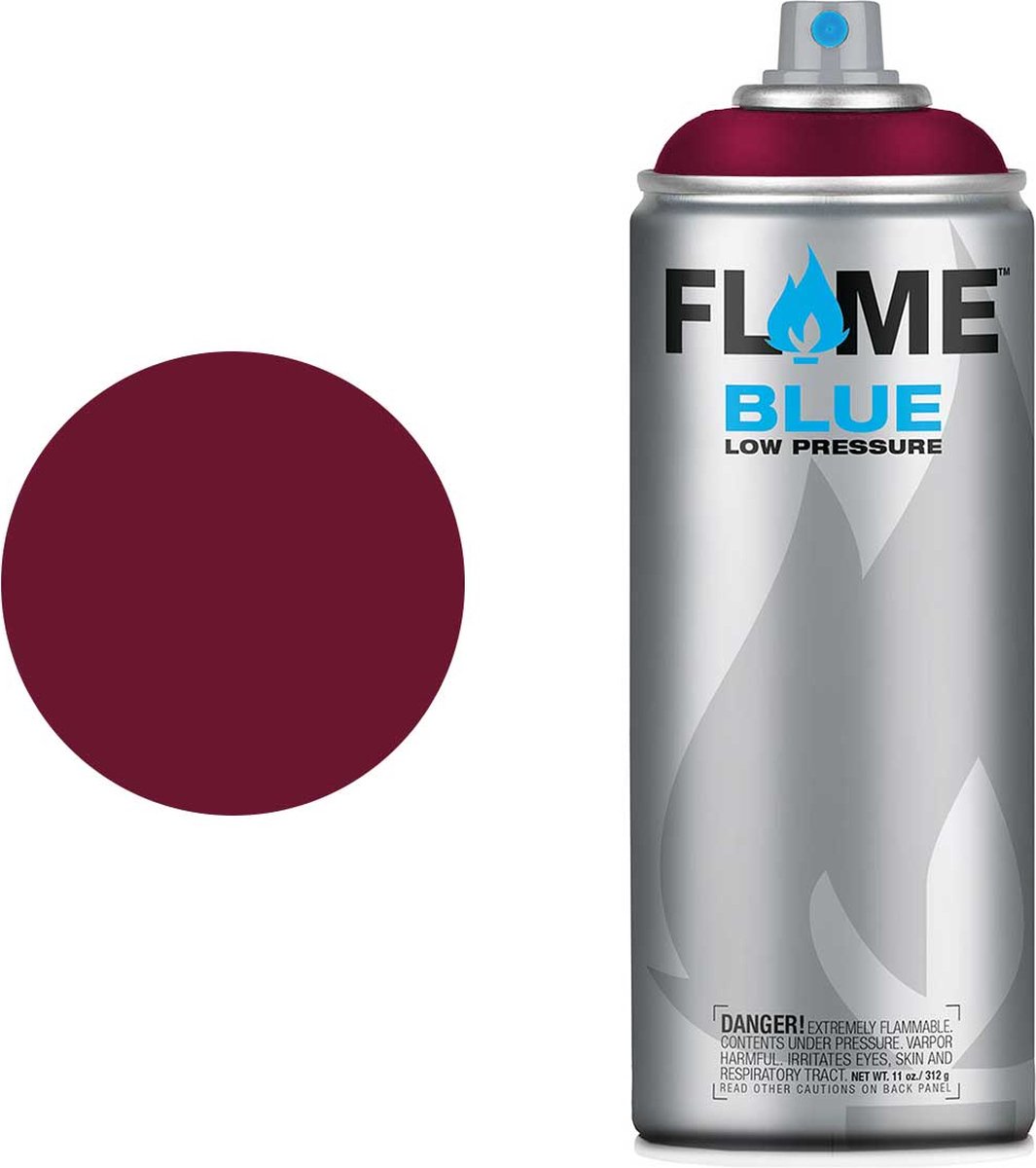 Molotow Flame Blue Spray Paint Spuitbus verf Synthetisch Lage druk Matte afwerking 400 ml burgundy