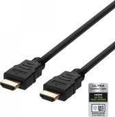 Deltaco HU-30-R, 3 m, HDMI Type A (Standard), HDMI Type A (Standard), 48 Gbit/s, Canal de retour audio (ARC, Audio Return Channel), Noir