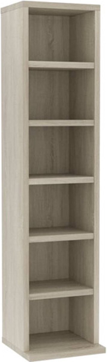 vidaXL - Cd-kast - 21x20x88 - cm - bewerkt - hout - sonoma - eikenkleurig